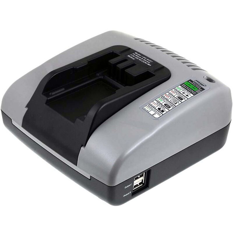 

Cargador de batería con USB para Black & Decker recortacésped GLC2500 - Powery