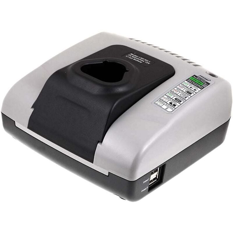 

Cargador de batería con USB para Milwaukee taladro percutor portátil C12 PD - Powery