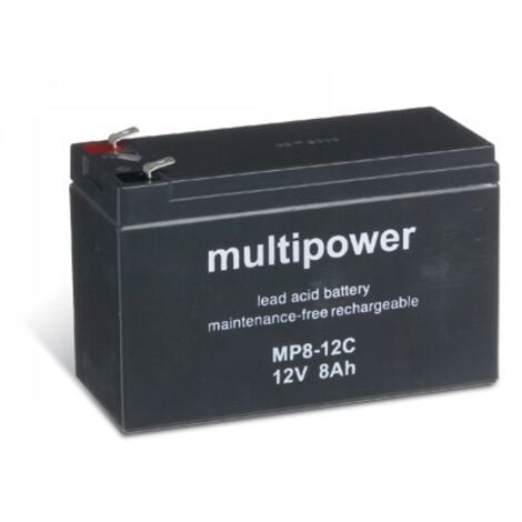 Powery Recambio de Batería para Modelismo Barcos Caravanas Autocaravanas 12V 8Ah (ciclo profundo)