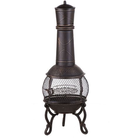 Pozo de fuego chimenea de acero color latón para jardín Tacora - Latón