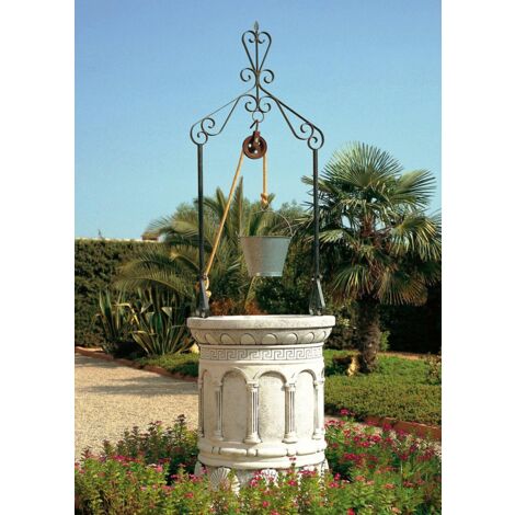 POZO DE PIEDRA ARTIFICIAL DECORADO PARA JARDIN