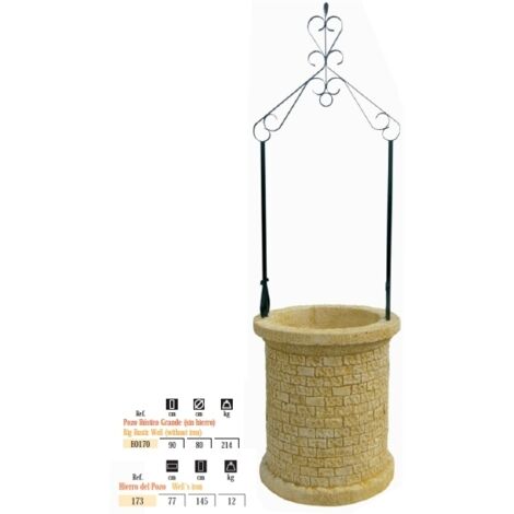 POZO DE PIEDRA ARTIFICIAL RUSTICO GRANDE PARA JARDIN