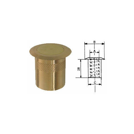 POZZETTO OTTONE CON MOLLA INOX INT. 6