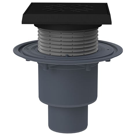 Pozzetto pavimento DN50/75/110, telaio portagriglia/griglia in ghisa 150x150mm/137x137mm, antiodore estraibile