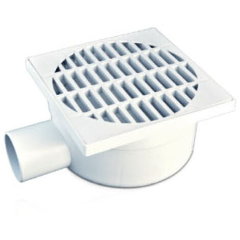 POZZETTO SIFONATO ATTACCO ORIZZONTALE IN PP CON GRIGLIA - MM 115X115 - ø40 MM