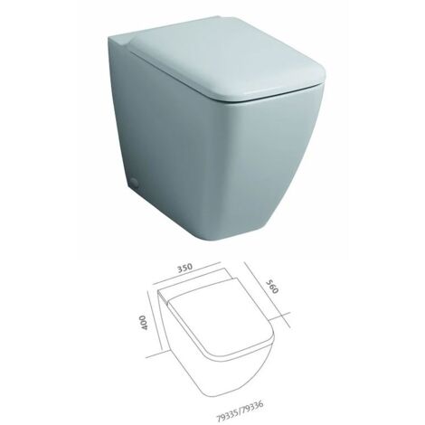Pozzi Ginori Metrica vaso con scarico multi a parete o a pavimento Rimfree completo di sedile, bianco 79335000