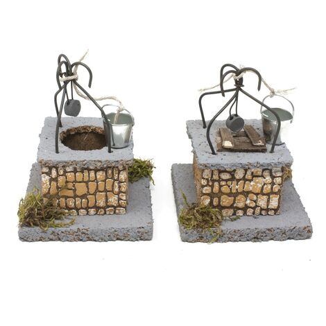 Pozzo per Presepe Set 2 pezzi in Sughero e Ferro 85424