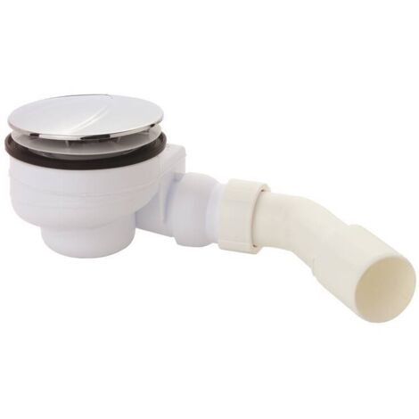 PP Dusch- und Wannenablauf, Chrom, 90 mm, 1 1/2" x 40/50 mm, mit Abdeckung 110 mm