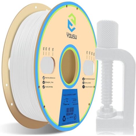 PP Filament 1.75mm, Functional 3D Printing Filament for FDM 3D Printers, Dimensional Accuracy +/- 0.02mm, 1kg/Spool, White PP