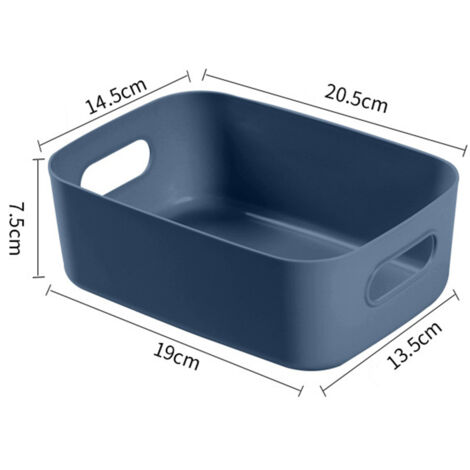PP Kosmetik-Organizer-Schreibtischkorb mit Griff und 1x kleine blaue Aufbewahrungsbox