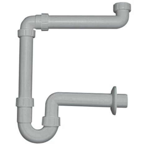 PP-Raumsparsiphon Greta 2959, 1 1/2 und 1 1/4 Zoll DN 40, grau