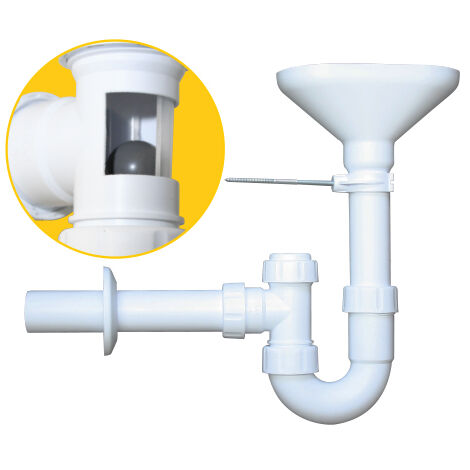 HAAS Waschmaschinen-Siphon Dn 50 Con 2 Kombi-Ger&auml;teanschl&uuml;ssen 1'' E 3/4