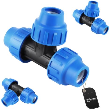 PP-Verbinder für 25mm PE-Rohr, T-Stück für Wasserleitung, PPR-PVC-Anschluss, 3-teilig