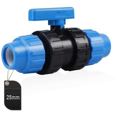 PP Water Pipe Connector, PE Pipe Clamp Connector, 25mm (Blue)