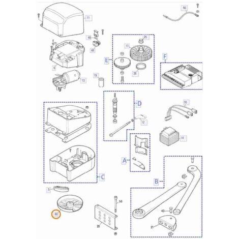 PPD1044AR01.4540 Housse de protection Pop Grey Remplacement d'origine NICE PPD1044AR01.4540