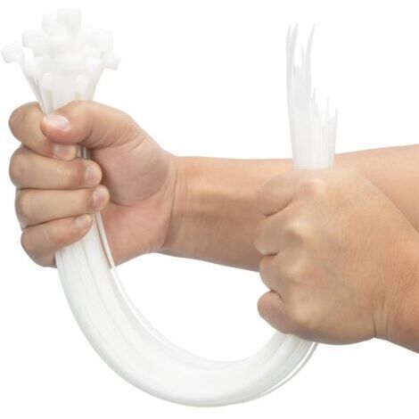 Pr 100 Pièces Blanc Large Attaches de câble, Extra Longue 400mm x 9mm Cde câble Nylon Resistant UV, 80 KGS Heavy Duty Serre-câbles Zip Ties