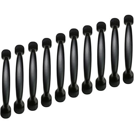 Pr 10x 96mm La porte noire d'armoire de cuisine tire la poignée de tirette de meubles de chambre de tiroir de placard