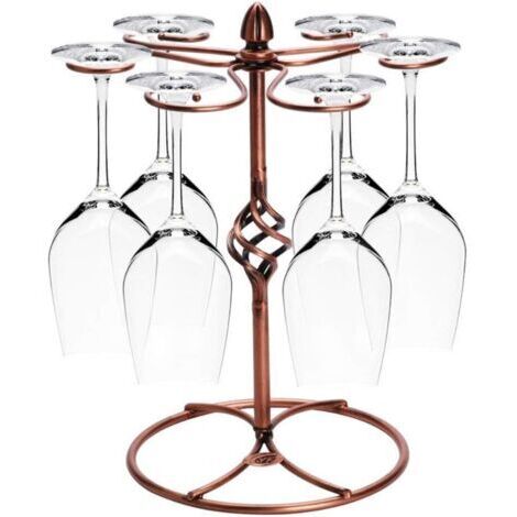 Pr 1pc Support pour verres à vin, support pour verres à pied avec  supports de séchage pour verres à vin Peut contenir 6 verres à vin(Verres à vin non inclus).