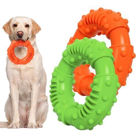 Pr 2 pièces Jouets à Mâcher, Jouet en Caoutchouc Anneau Durables pour Chien , Chien Jouet pour Le Nettoyage des Dents pour Grands et Moyens Chiens