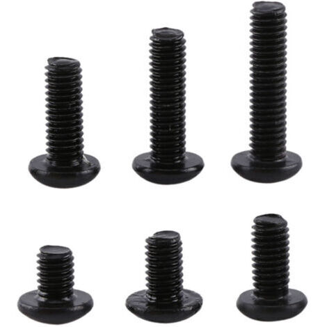 Pr 300pcs Coffret M3 Vis à six pans creux à tête hexagonale en acier allié et M3 Écrous hexagonale en acier allié, Assortiment Vis et écrous M3 x 4/5/6/8/10/12mm, Couleur Noir