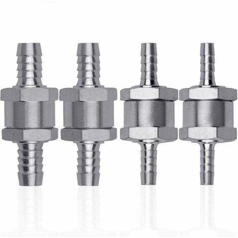 Pr 4 Pcs Clapet Anti-retour Gasoil en Alliage d'aluminium, 6/8/10/12mm Clapet de Carburant avec Flèche pour Essence Diesel Voiture Bateau Moto