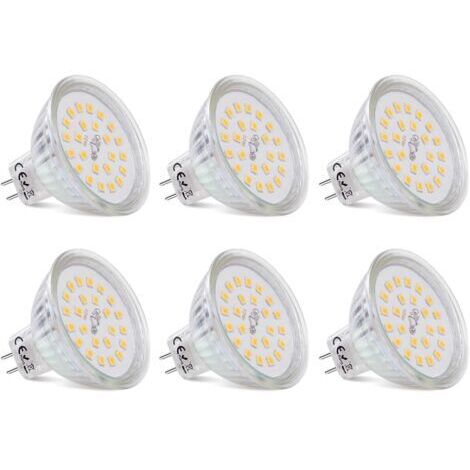 Pr Ampoules LED Spot MR16 Culot GU5.3 Blanc Chaud 2700K, 3,8W Équivalent à Halogène 40W, LED Spot GU5.3 12V Non Dimmable 430 Lumen Lampe LED MR16, Lot de 6 [Classe énergétique E]