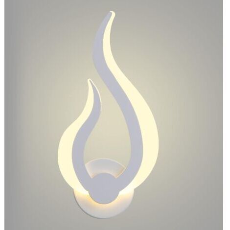Pr Applique Murale Intérieur LED, 10W Lampe Murale Moderne, Forme de Flamme Mural Veilleuse 3000K Blanc Chaud pour Cuisine Escalier Chambre Couloir, 220V IP20 [Classe énergétique E]