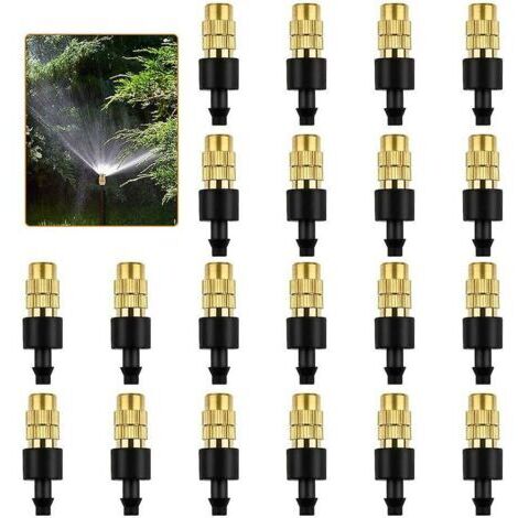 Pr Buse de pulvérisation en Laiton 20 Pcs Pulvérisateur d'Arrosage en Laiton Ajustable Buse Tête d'Arrosage Arroseurs Atomiseurs pour l'Irrigation de l'Arrosage des Jardins