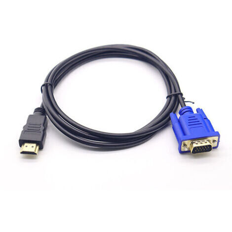 Pr Cable et adaptateur pour vidéosurveillance Cable de conversion HDMI vers VGA 1080P Cable HDMI vers VGA Adaptateur 1,8 m (sans puce)