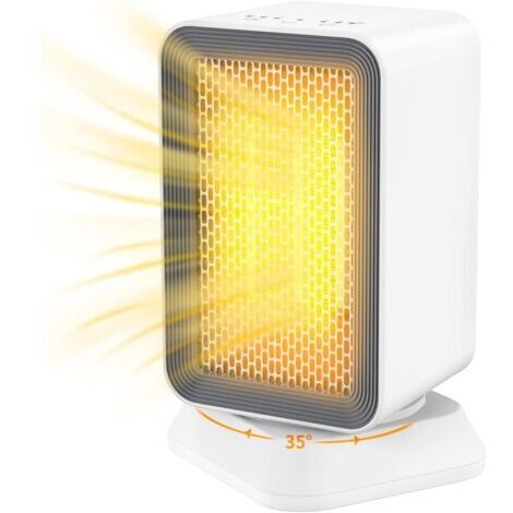 Pr Chauffage Soufflant, Chauffage electrique céramique 900W/1000W, 3 Modes, Oscillation à 35°,1-2-4H Minuterie, Protection multiple, Radiateur Soufflant Compact pour bureau, chambre, salon