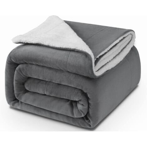 Pr Couverture Epaisse 150x200cm, 480GSM Chaude et Confortable, Douce et Moelleuse, Sherpa Sheep, Lavable à la Machine Facile à Manipuler,Cadeau Pratique,gris foncé