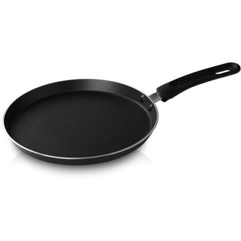 Pr Crépière Aluminium pressé Noir Ø 28 cm - Revêtement anti-adhésif 2 couches sans PFOA - manche thermorésistant soft touch