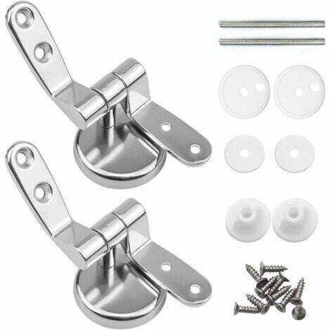 Pr Ersandy Charniere Abattant, Lot de 2 charnières de rechange pour lunette WC avec fixations en alliage de zinc