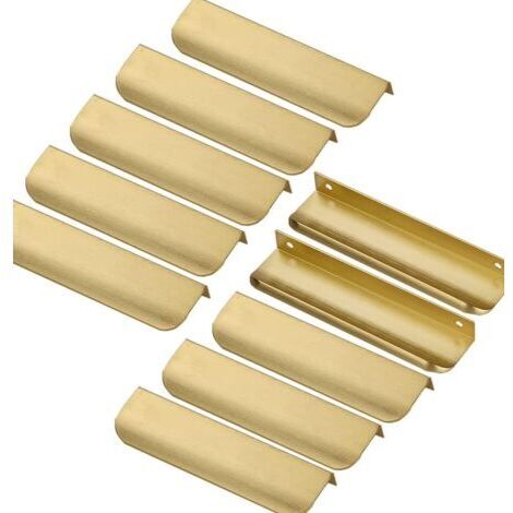 Pr Ersandy – Lot de 10 poignées de meuble invisibles en alliage de zinc – Finition mate – Entraxe 128mm – Pour portes et tiroirs – Dimensions 150x40x18mm - 10pcs