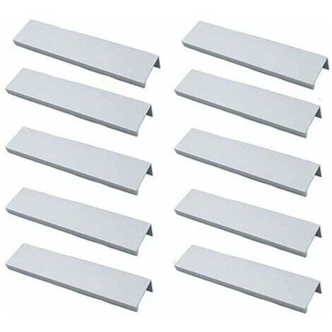 Pr Ersandy – Lot de 10 poignées de meuble invisibles en aluminium brossé – Entraxe 96mm – Résistance à la rouille – Installation facile avec vis fournies