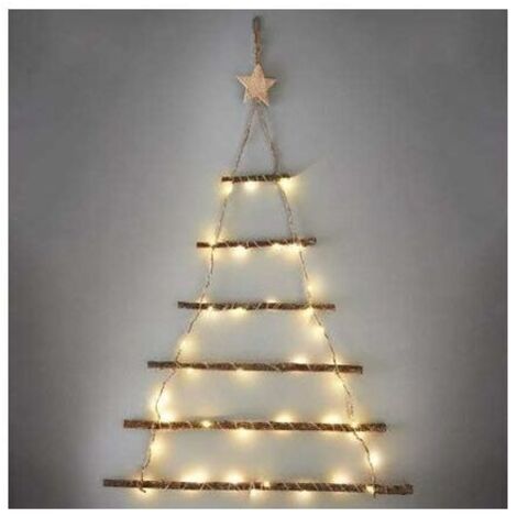Pr Ersandy – Mur de brindilles allumées pour décoration sapin de Noël – 90 cm avec guirlande lumineuse 40 LED – Décoration murale minimaliste