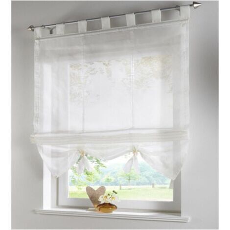 Pr Ersandy – Voilage rideau de fenêtre en polyester 80cm x 155cm – Lavable en machine – Légèreté pour contrôle de la lumière et intimité