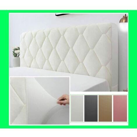 Pr Housse de Tête de Lit, Couverture de Tête de Lit Protecteur Housse Décorative Chambre à Coucher épaissi Pack Souple Anti-poussière Couvertur Stretch Housse,Milky White,180cm(71inch)