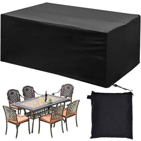 Pr Housse Salon et Table de Jardin 210T Polyester Imperméable Anti-UV Bâche, Housse de Protection pour Tables, Chaise, Canapé (200  160  70cm)