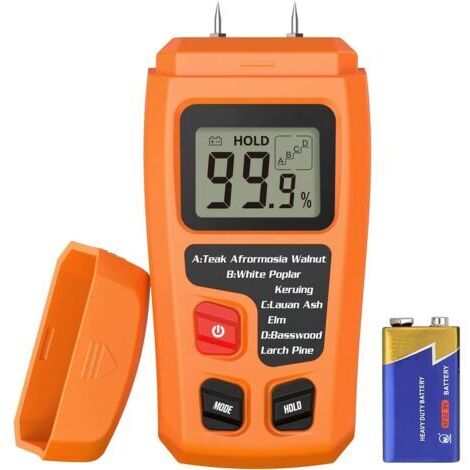 Pr Humidimètre Bois RZMT-10 LCD Mesureur Numérique d'Humidité Instrument de Test d'Humidité de Bois Testeur Détecteur Outil Mesurer Teneur d'Humidité pour Mur Papier Carton Bois de Chauffage Plâtre