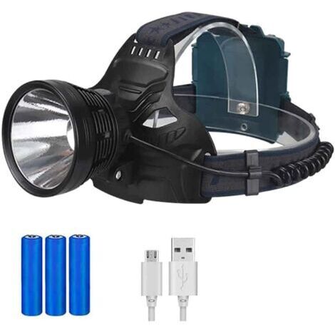 Pr Lampe frontale LED rechargeable pour adultes, lampe frontale rechargeable USB étanche IPX5 pour le camping, la course à pied et la chasse