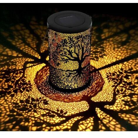 Pr Lanterne Solaire Exterieur Jardin, Lampe Solaire Exterieur Decorative, Suspendre/ Poser, Imperméable IP44, pour Balcon, Jardin (Arbre) [Classe énergétique A+]