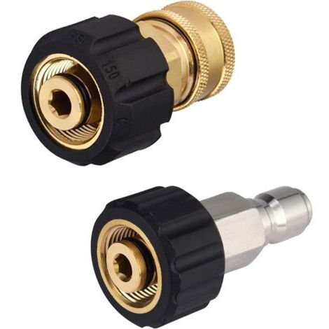 Pr Lot d'adaptateurs de tuyau pour laveuse haute pression M22 à 3/8 raccord rapide pour tuyau de laveuse électrique, 5000 PSI