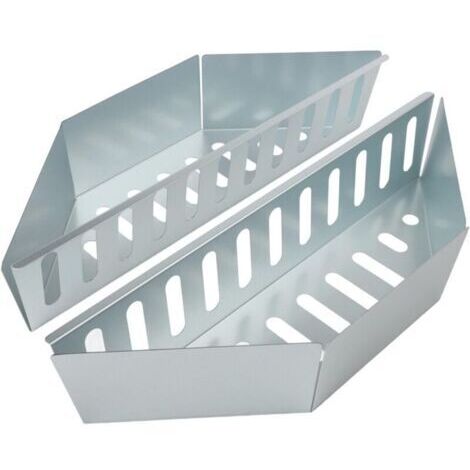 Pr Lot de 2 paniers à charbon en acier inoxydable pour barbecue bouilloire, gestion de la chaleur, support de copeaux de bois, méthode de cuisson indirecte, accessoires de barbecue, outils de-37.4cm