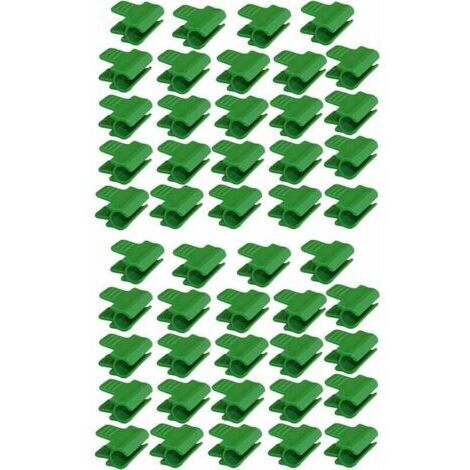Pr Lot de 48 colliers de serrage pour tuyau de jardin, accessoires de film d'abri de jardin, diamètre extérieur 16 mm, piquets pour plantes, clips en plastique pour serre, Vert