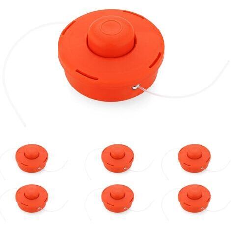 Pr Lot de 6 Tête Débroussailleuse Universelle, Tête Débroussailleuse, Rouge Plastique Nylon Bobine de Rechange de Tondeuse Débroussailleuse Tête, Accessoire Professionnel pour Débroussailleuse