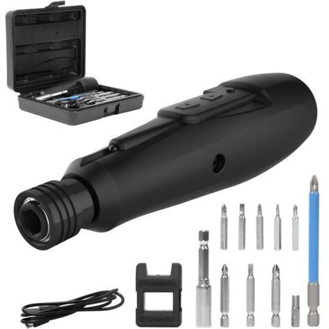 Pr Mini Tournevis Rechargeable, DEWINNER ProfessionnelleTournevis Électrique Sans Fil avec USB 900 mAh 3.6V, Vitesse de Rotation de 280 tr/min avec 10 embouts de vissage et boite de rangement