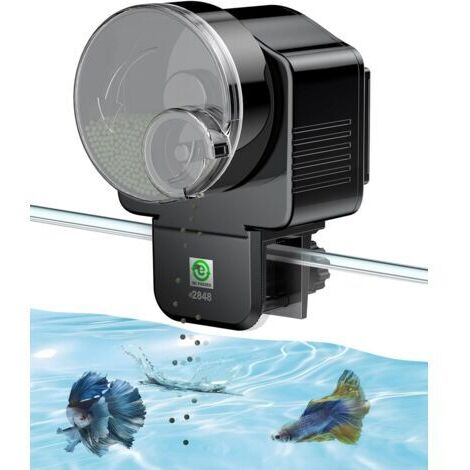 Pr Nourrisseur Automatique pour Aquarium Minuteur De Vacances Automatique pour Aquarium 60 ML Distributeur Réglable De Nourriture pour Poissons Fonctionne sur Piles (Piles Non Incluses)