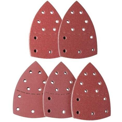 Pr Papier Abrasif pour Ponceuse - 50 Feuilles Abrasives pour Ponceuse Mouse Delta - 105x152mm - 40/80/120/180/240 Grain - 11 Trous