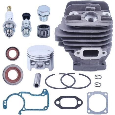 Pr Piston et Cylindre pour Stihl 026 MS260 Series, Nikasil 44,7mm Piston + Cylindre + Joints + Valve de Décompression + Bougie Accessoire Tronçonneuse Kit de Pièces 16 en 1